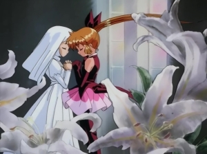 Meimi and Seira surrounded by lilies